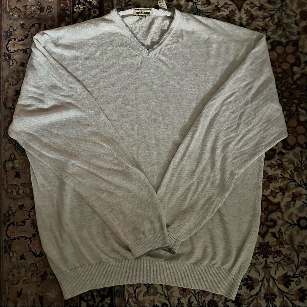 Joseph Abboud V-Neck Sweater in Cream